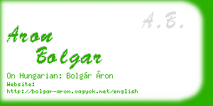 aron bolgar business card