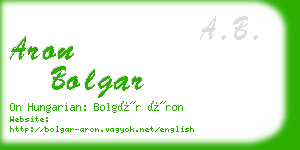aron bolgar business card